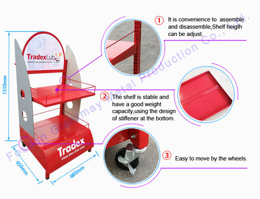 Стеллаж для выставки товаров масла выставочной витрины смазки 2 ярусов